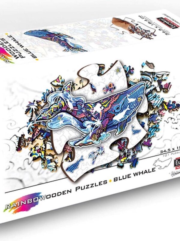 Eureka! Eureka 2D RainboWooden Puzzle Blue Whale 101 st