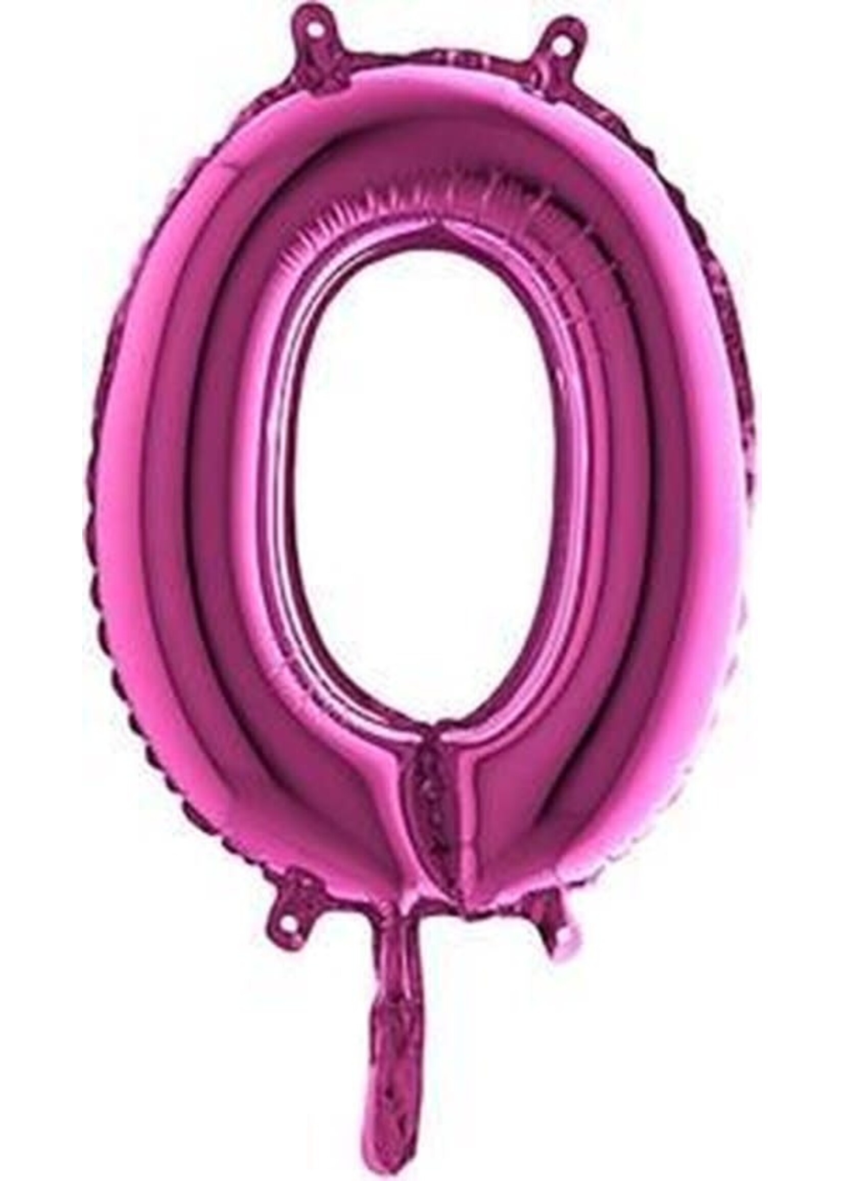 Cijferballon O, roze