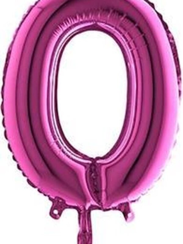 Cijferballon O, roze
