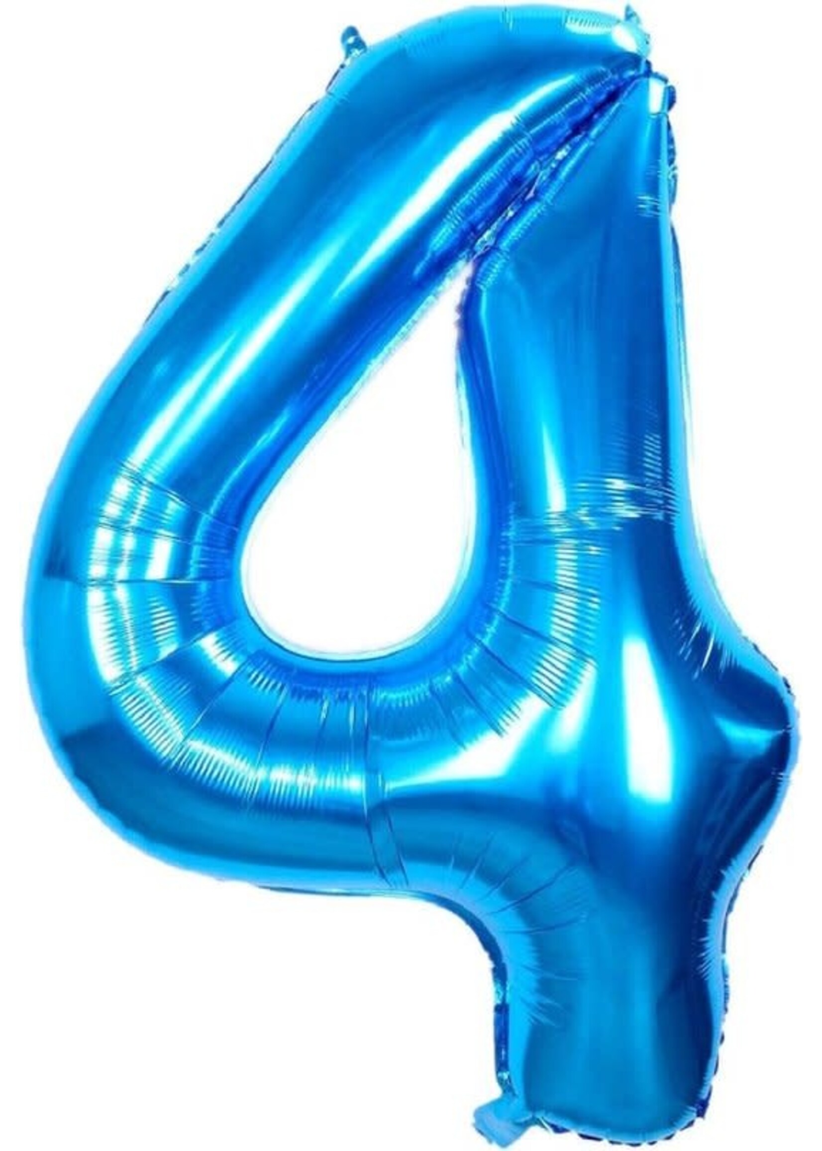 Cijferballon 4, blauw