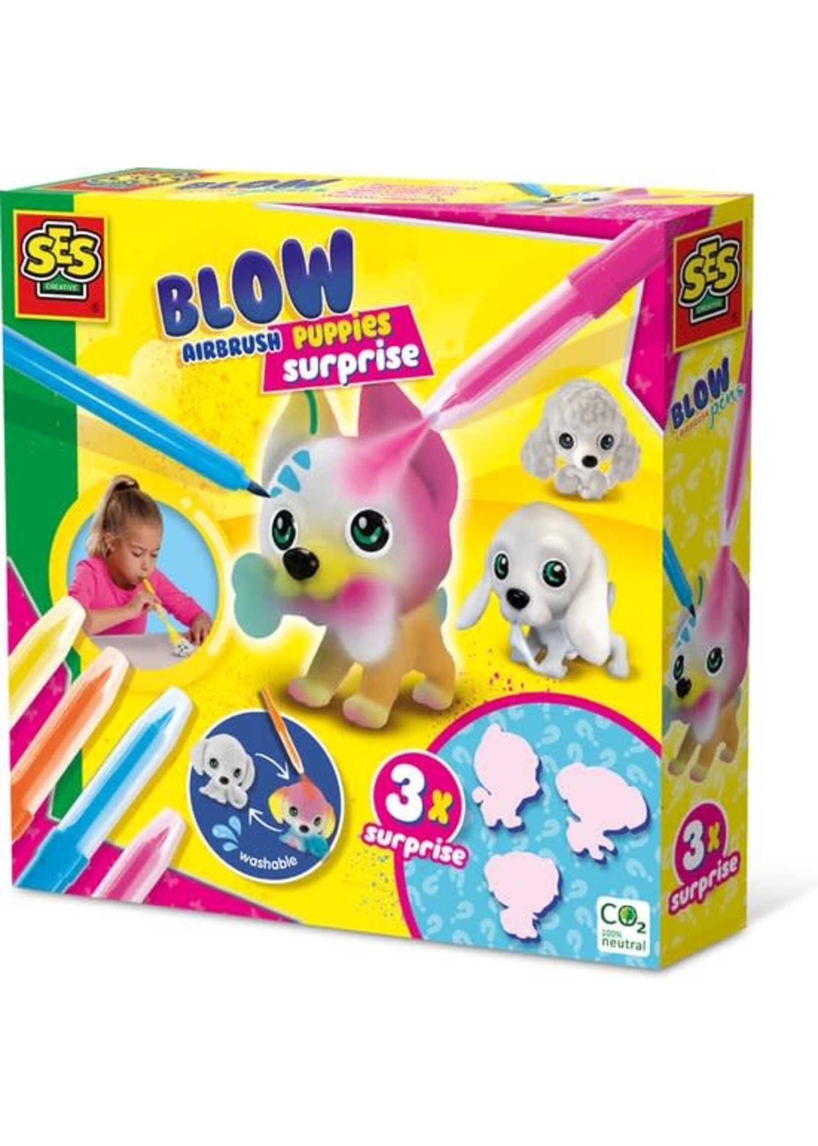 SES SES - Blow airbrush pens - Puppy's surprise 3x