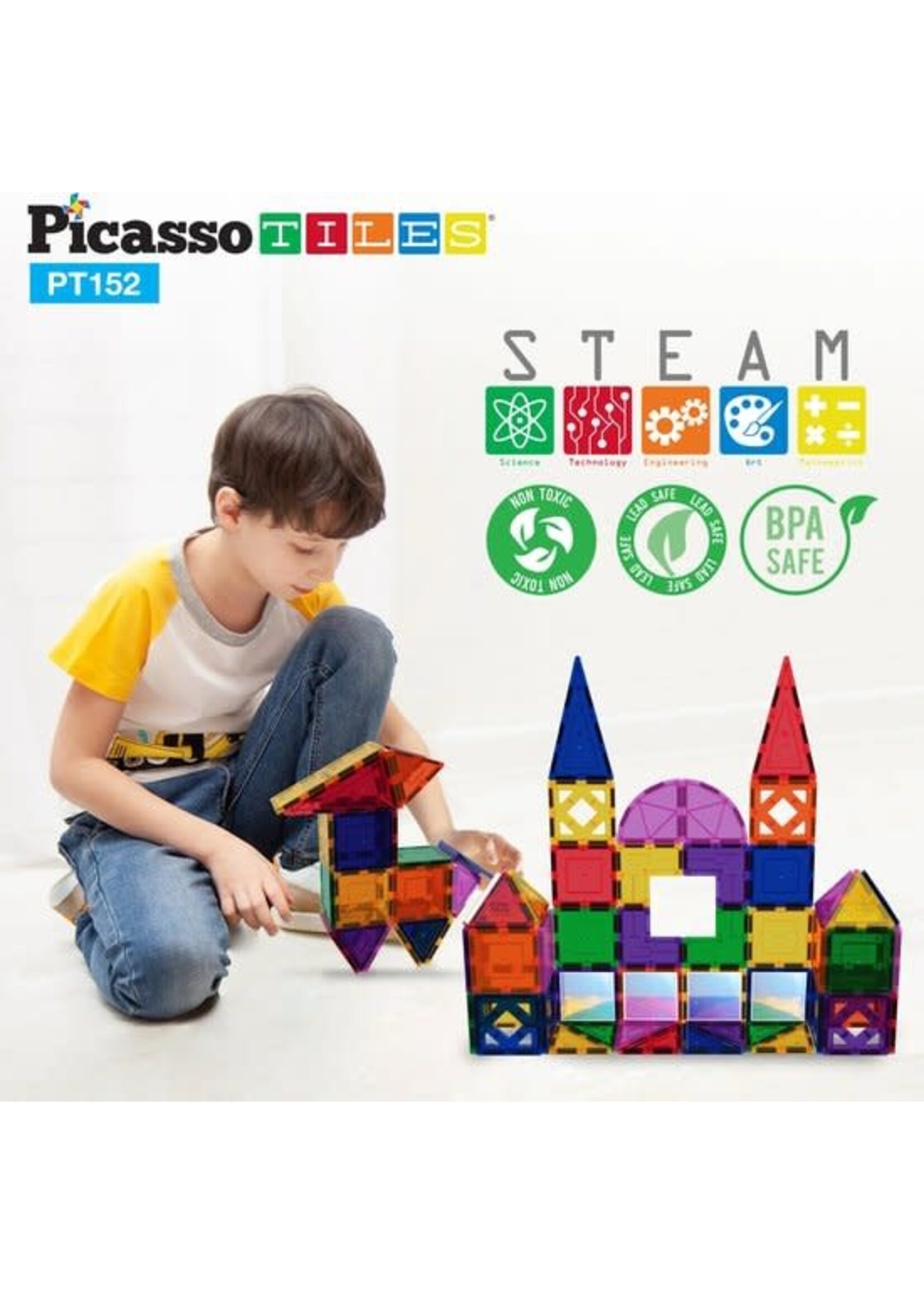 Picasso PicassoTiles Magnetic Tiles set - 152 delig met spiegels