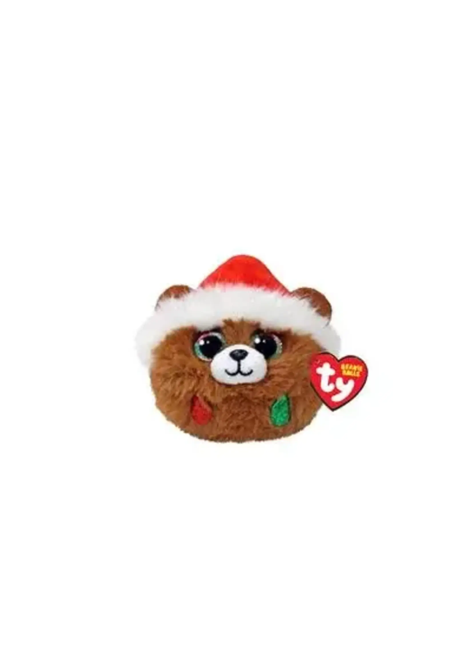 Ty Beanie Ty Teeny Puffies Christmas Bear Brown 10cm