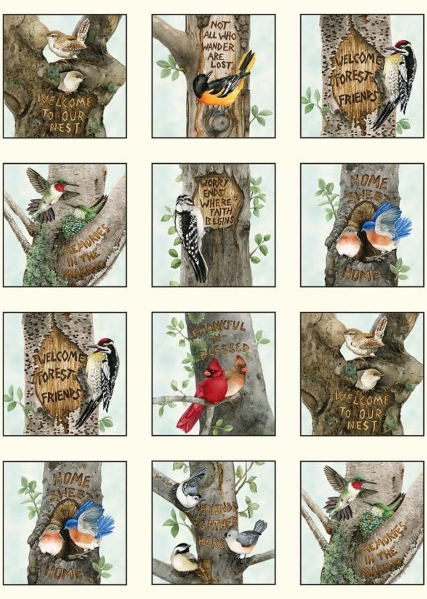 Elizabeth's Studio Beautiful Birds - Winged Messages - Panel