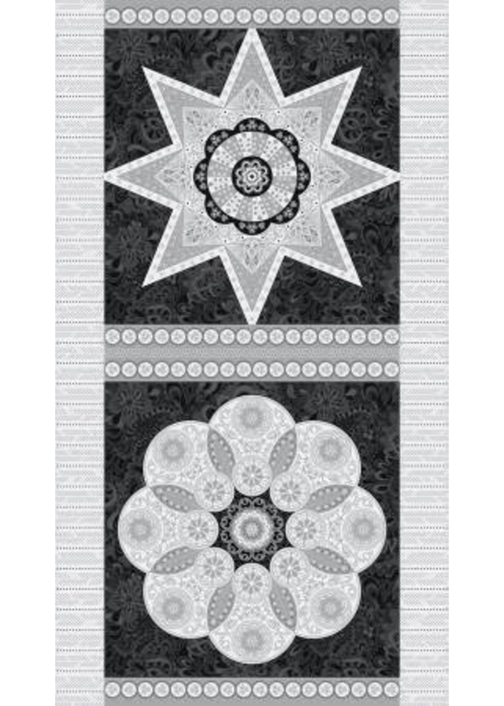 Benartex Studio Panel 08 - Jubilee Ruler - Silver