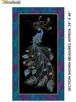 Benartex Studio Peacock Flourish - Black - Panel 2