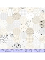 Marcus Fabrics Fade In - Cream Hexagon