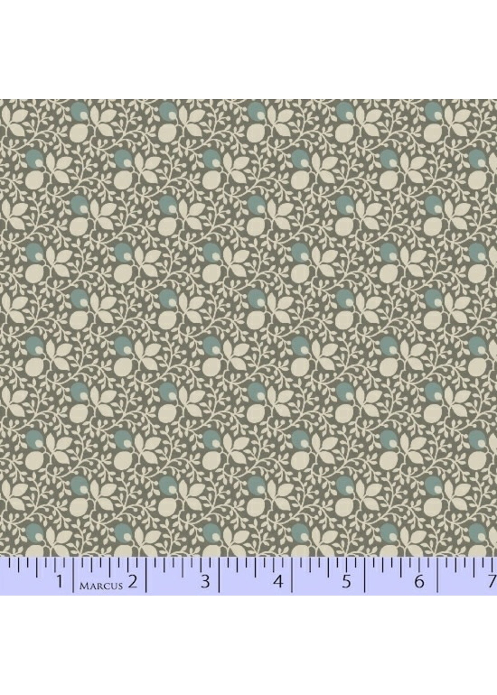 Marcus Fabrics Concrete - Vines & Leaves – Teal