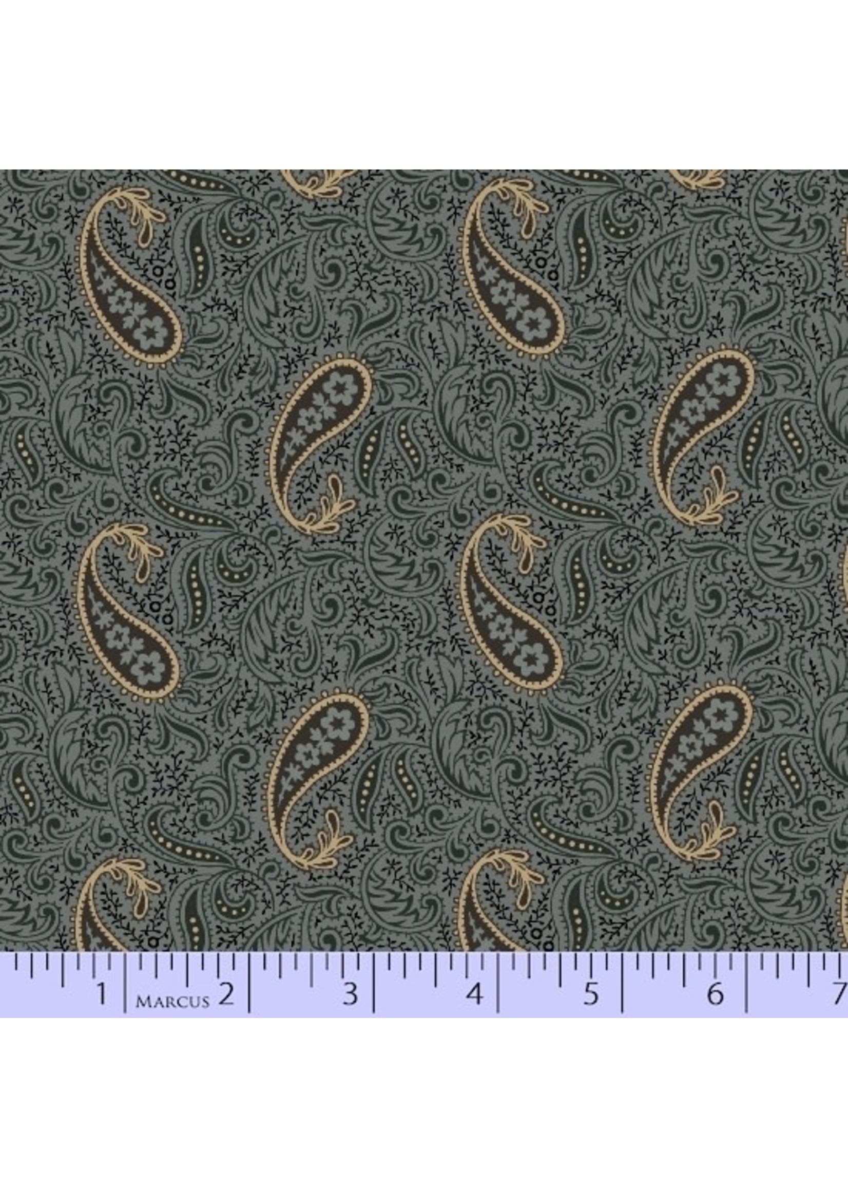 Marcus Fabrics Mrs.Miller's Aprentice - Papa's Paisley - Blue