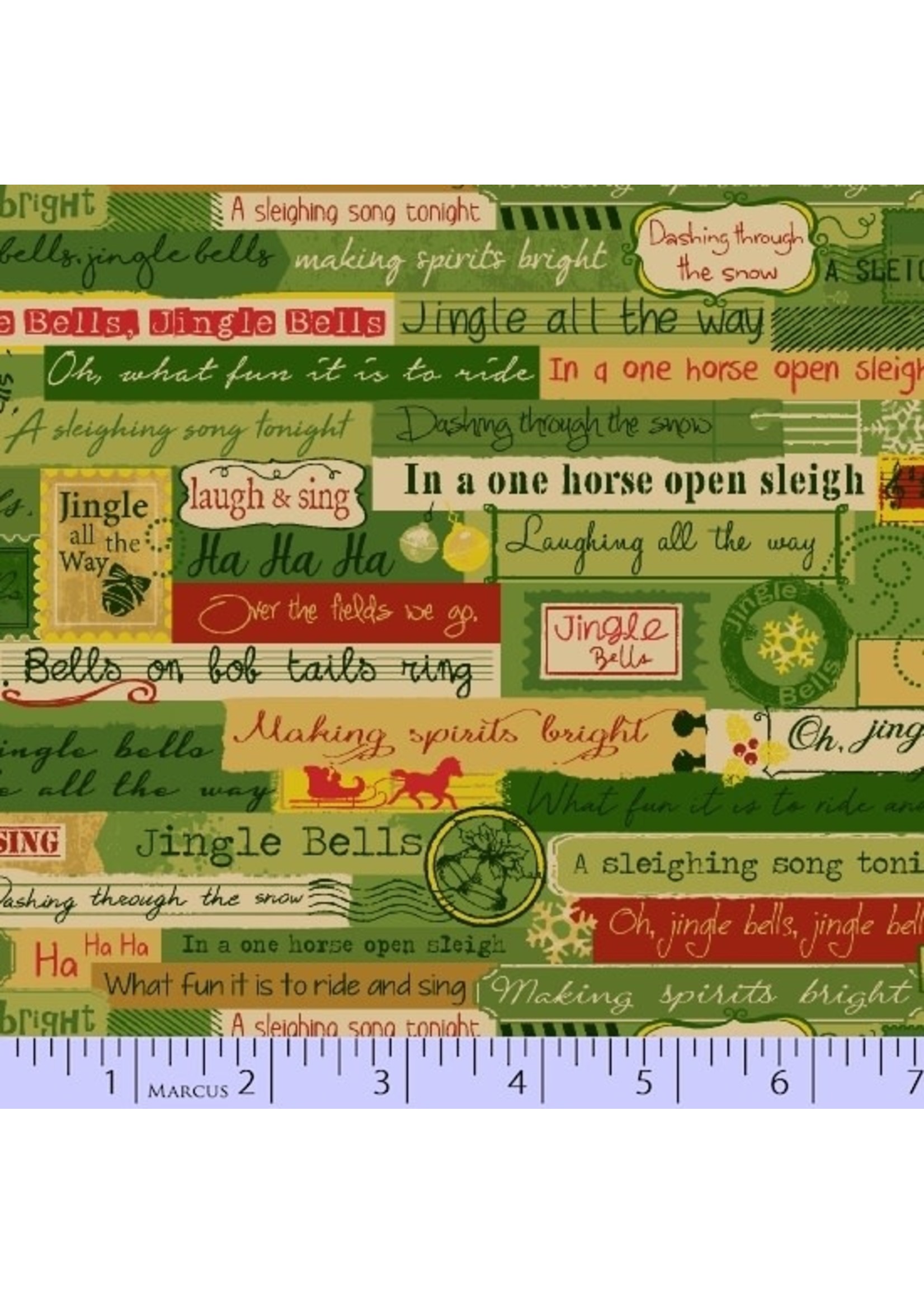 Marcus Fabrics Songbook Jingles - Green