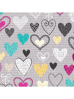 Kanvas Studio Knit Together - Hearts - Grey