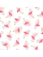 Blank Quilting Let's Flamingle - White
