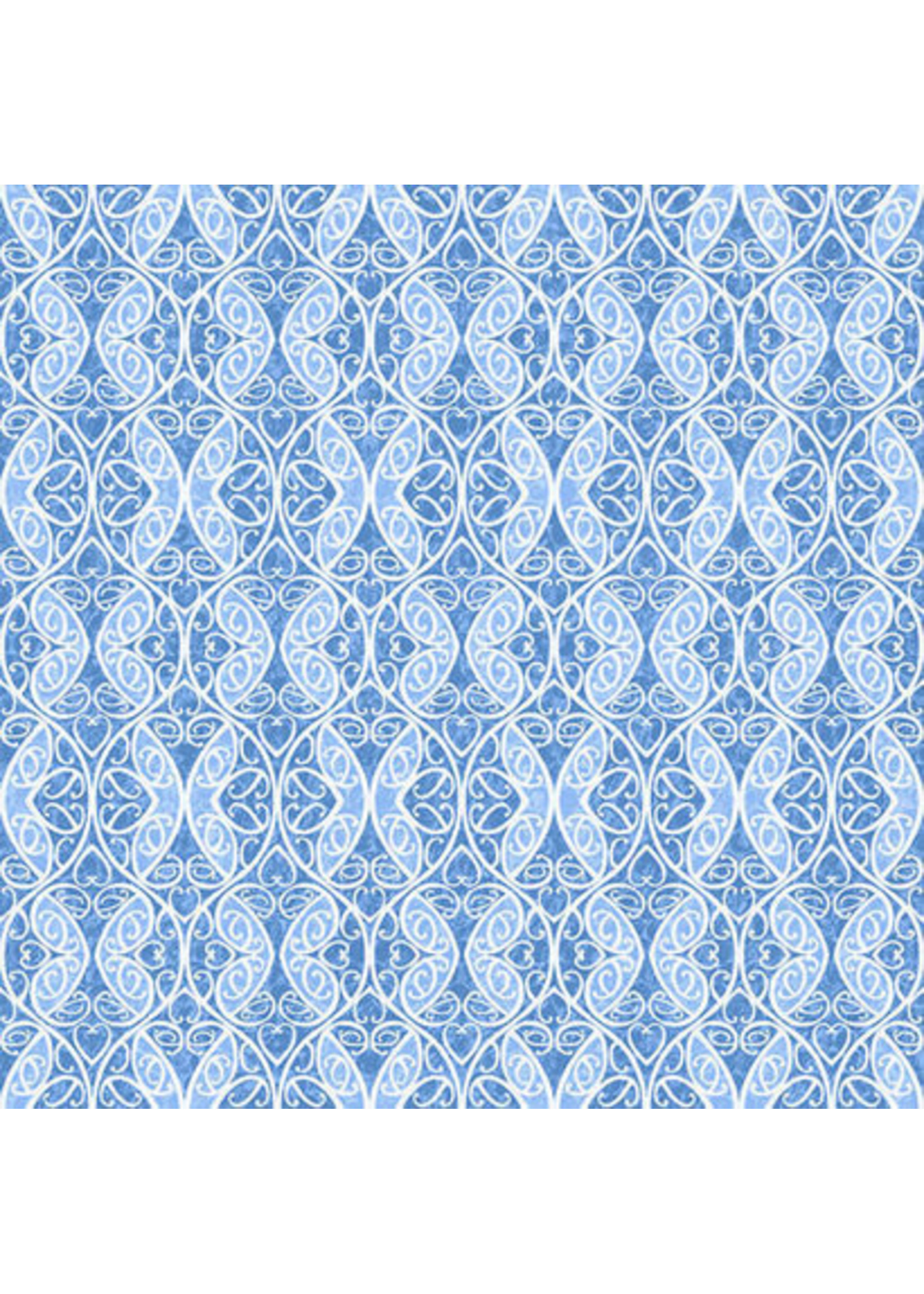 Blank Quilting Once in A Blue Mood - Butterfly Scroll - Medium Blue