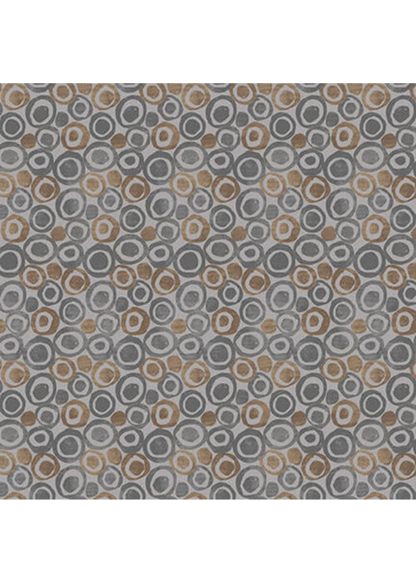 Blank Quilting Tessellations Twice - Dots in Circles - Gray