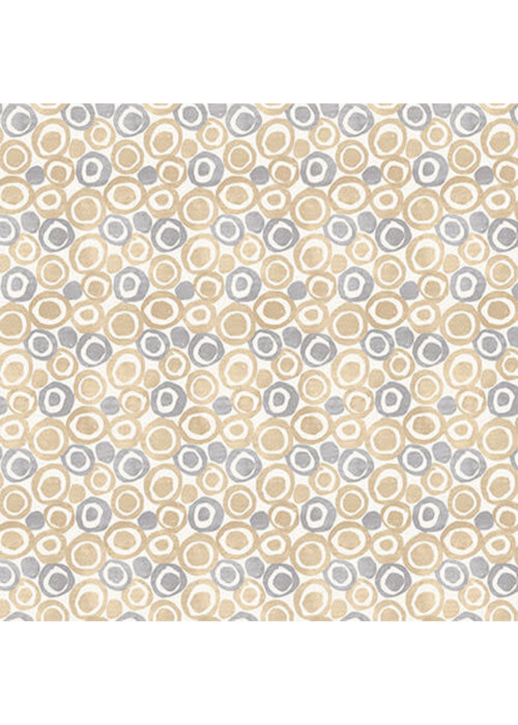 Blank Quilting Tessellations Twice - Dots in Circles - Ivory