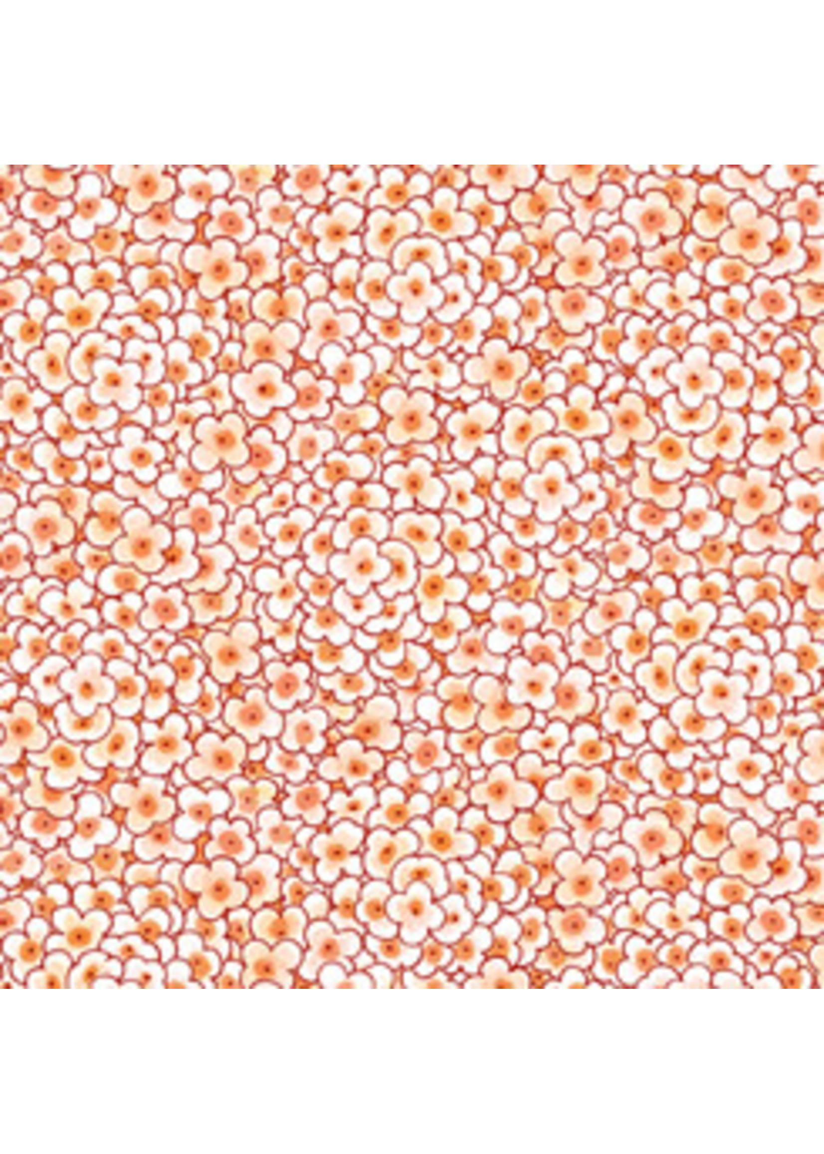 QT Fabrics Mika - Floral Cluster - Orange