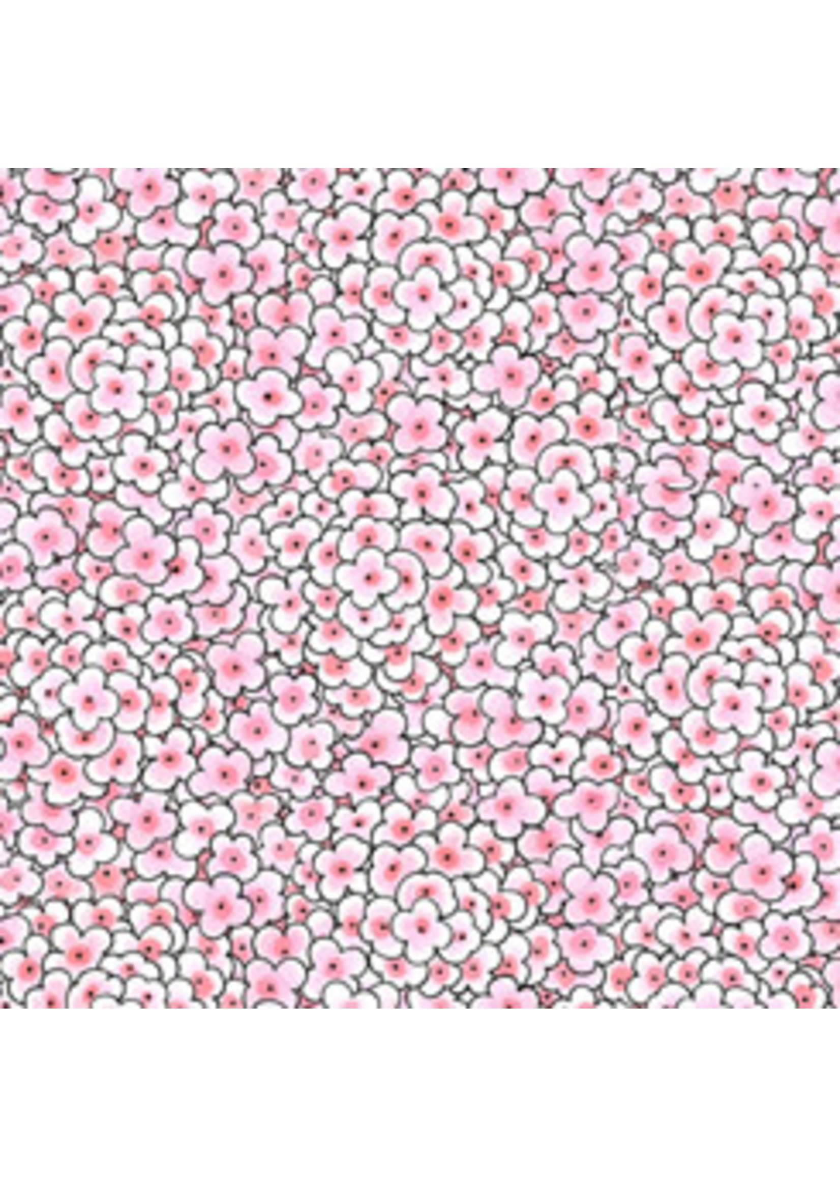 QT Fabrics Mika - Floral Cluster - Pink