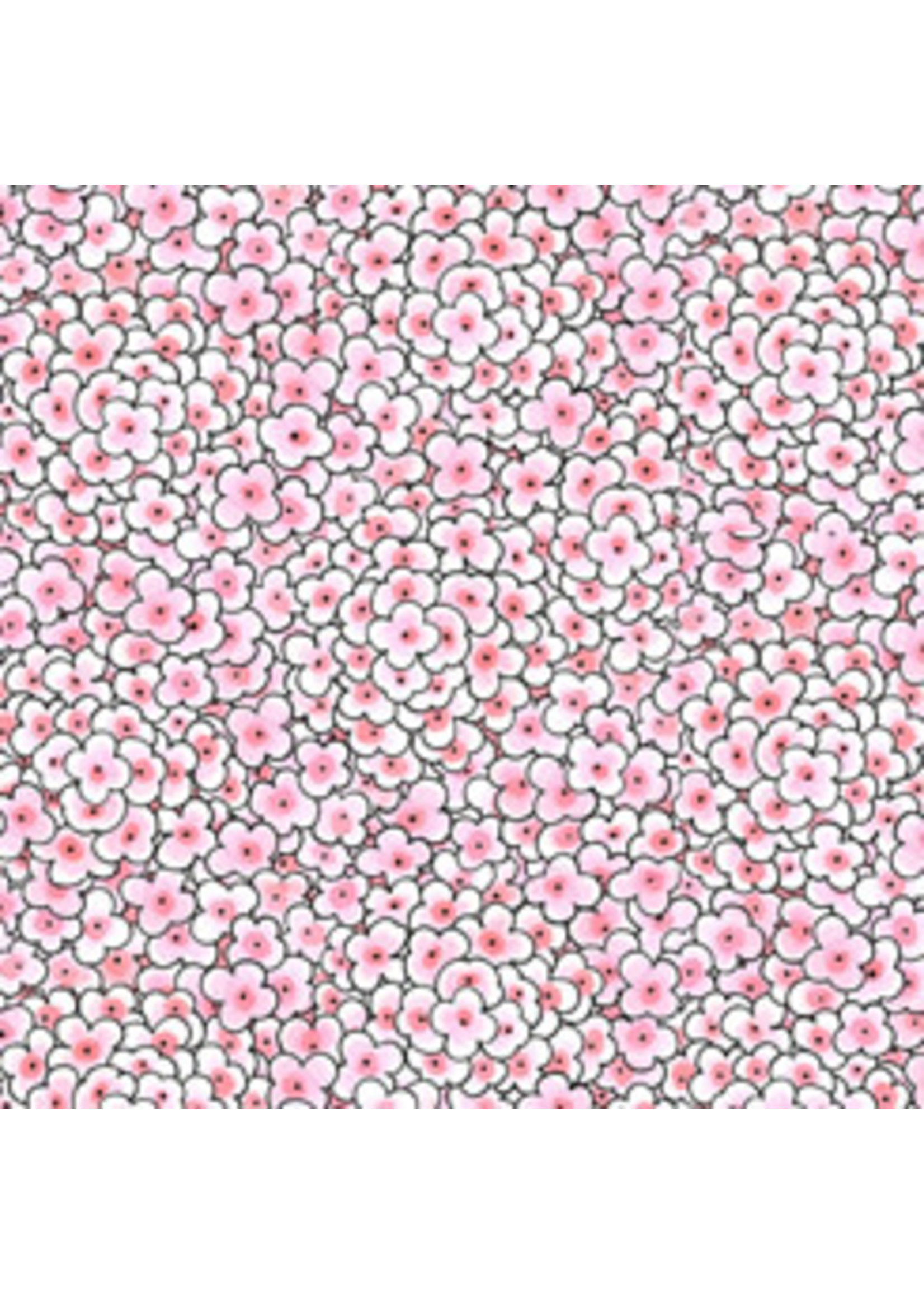 QT Fabrics Mika - Floral Cluster - Pink