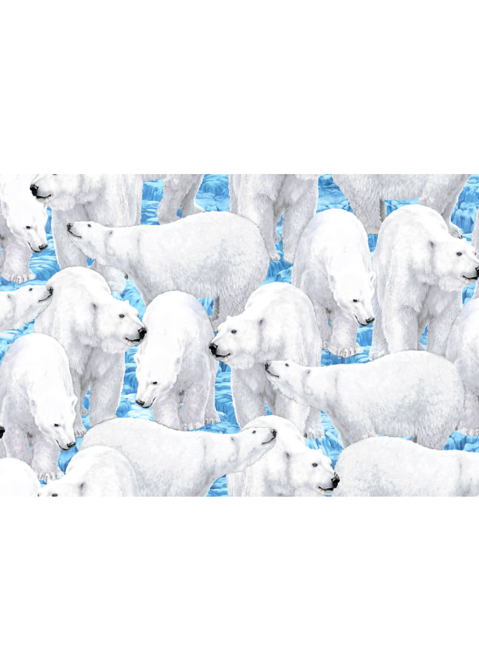 QT Fabrics Northern Lights - Polar Bear - Blue