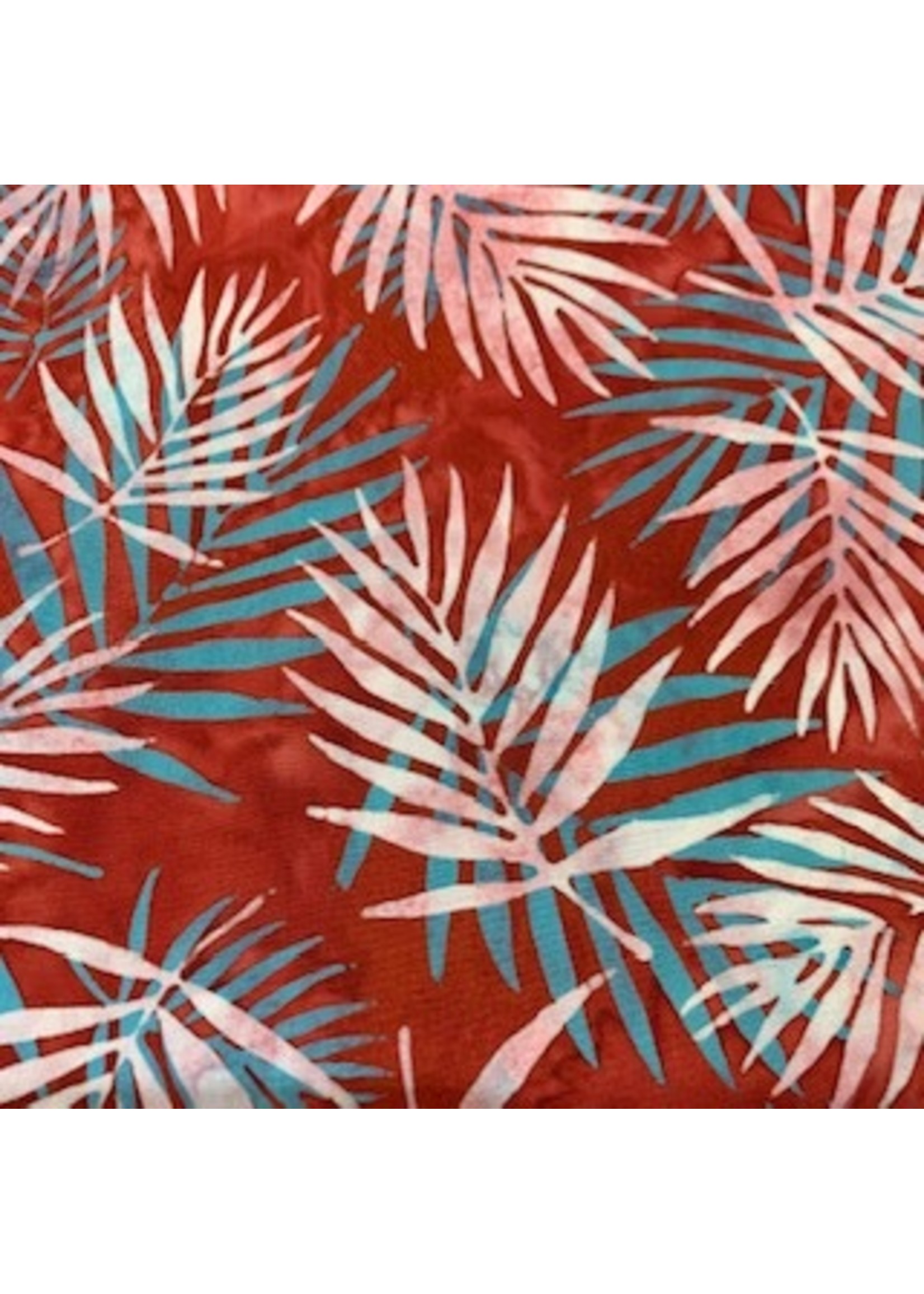 Hoffman Fabrics Bali Batik Palm Leaves - Red