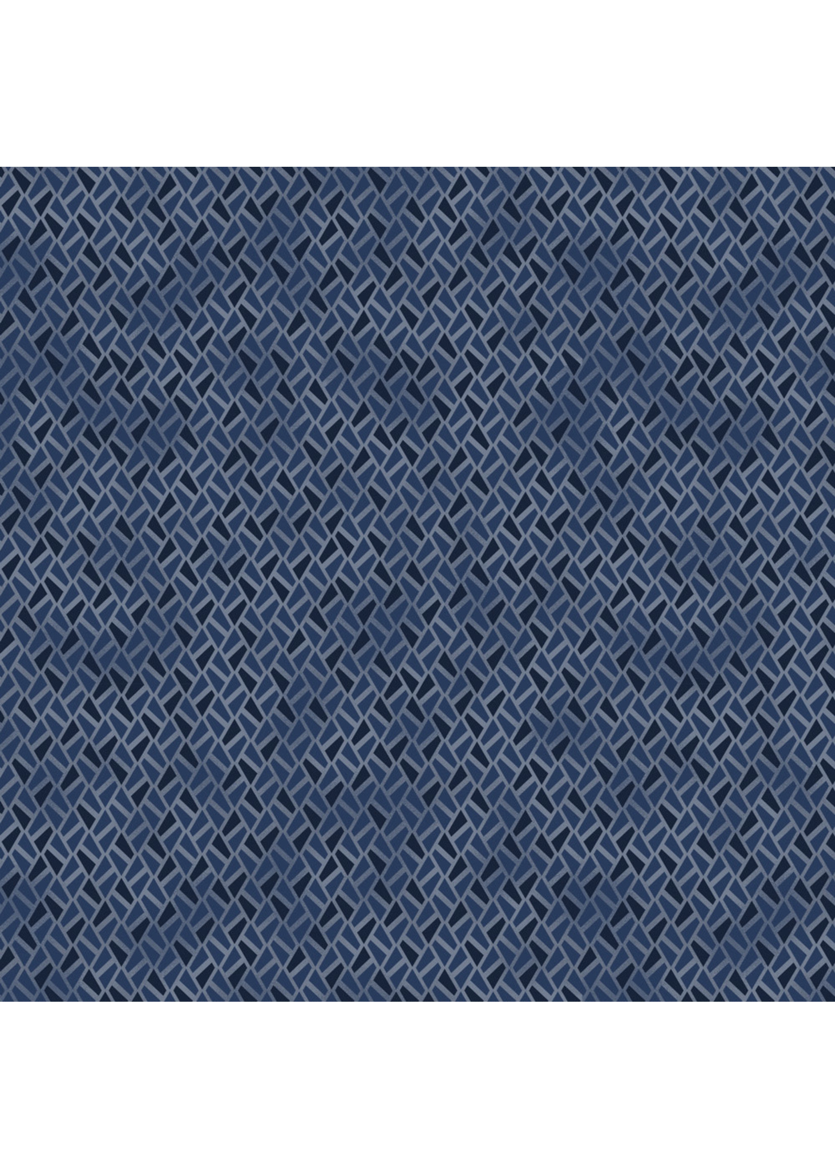 Stof Fabrics Hannah Basic - Geo - Dark Blue