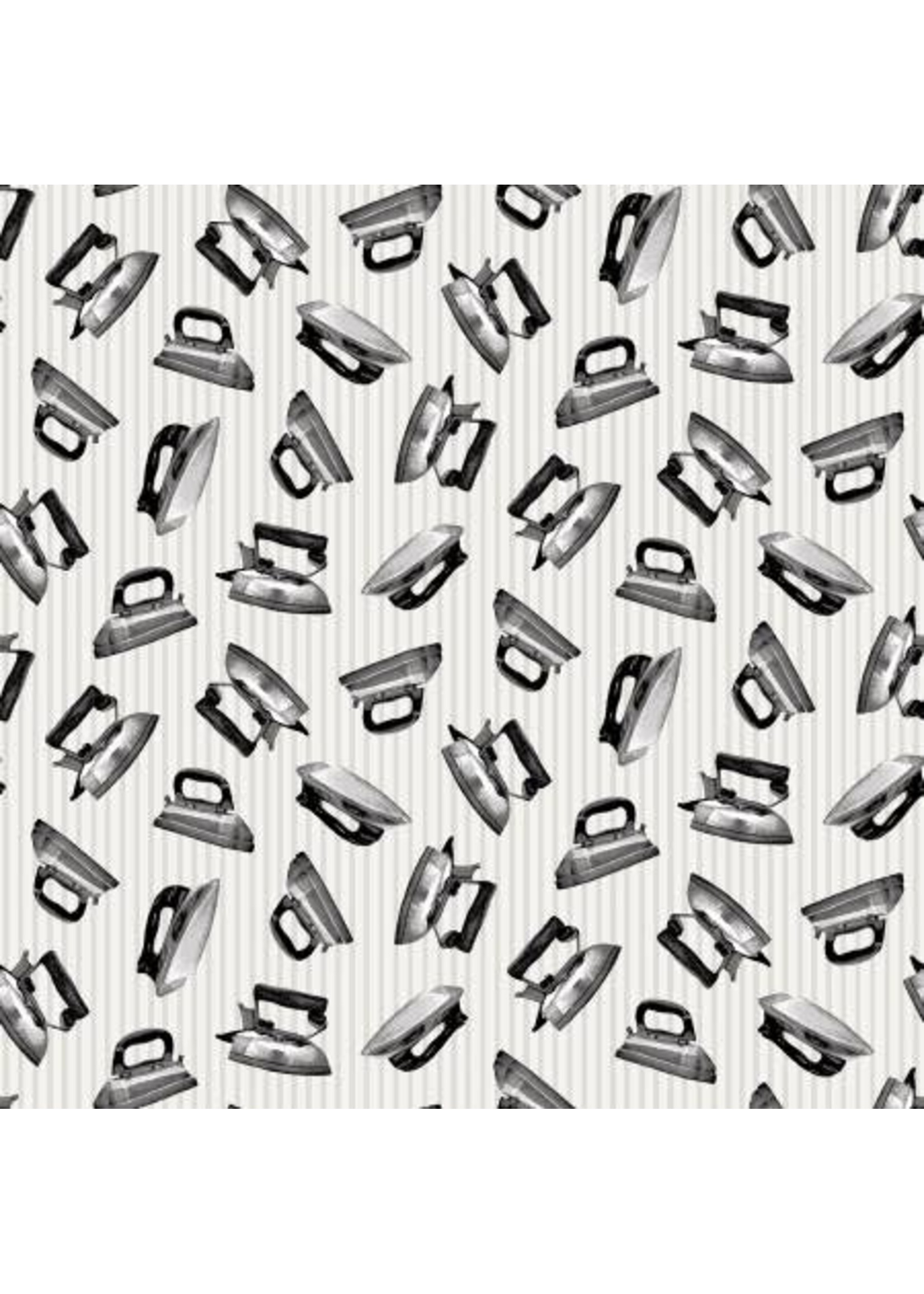 Studio E Fabrics Loads of Fun - Pewter Irons - Grey