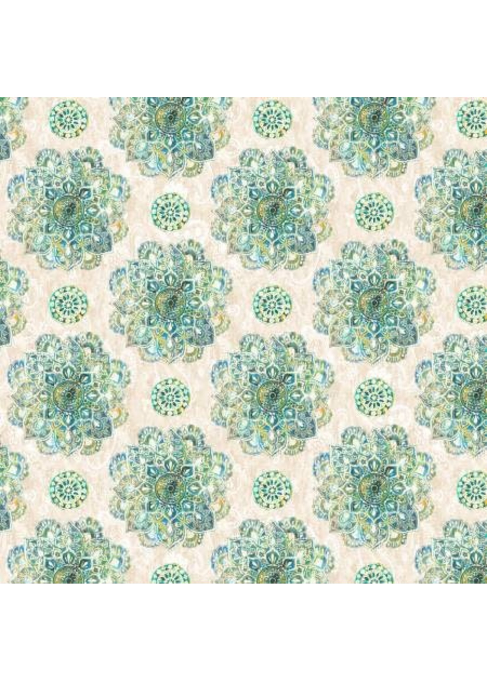 Wilmington Prints Bohemian Dreams - Mandalas - Cream