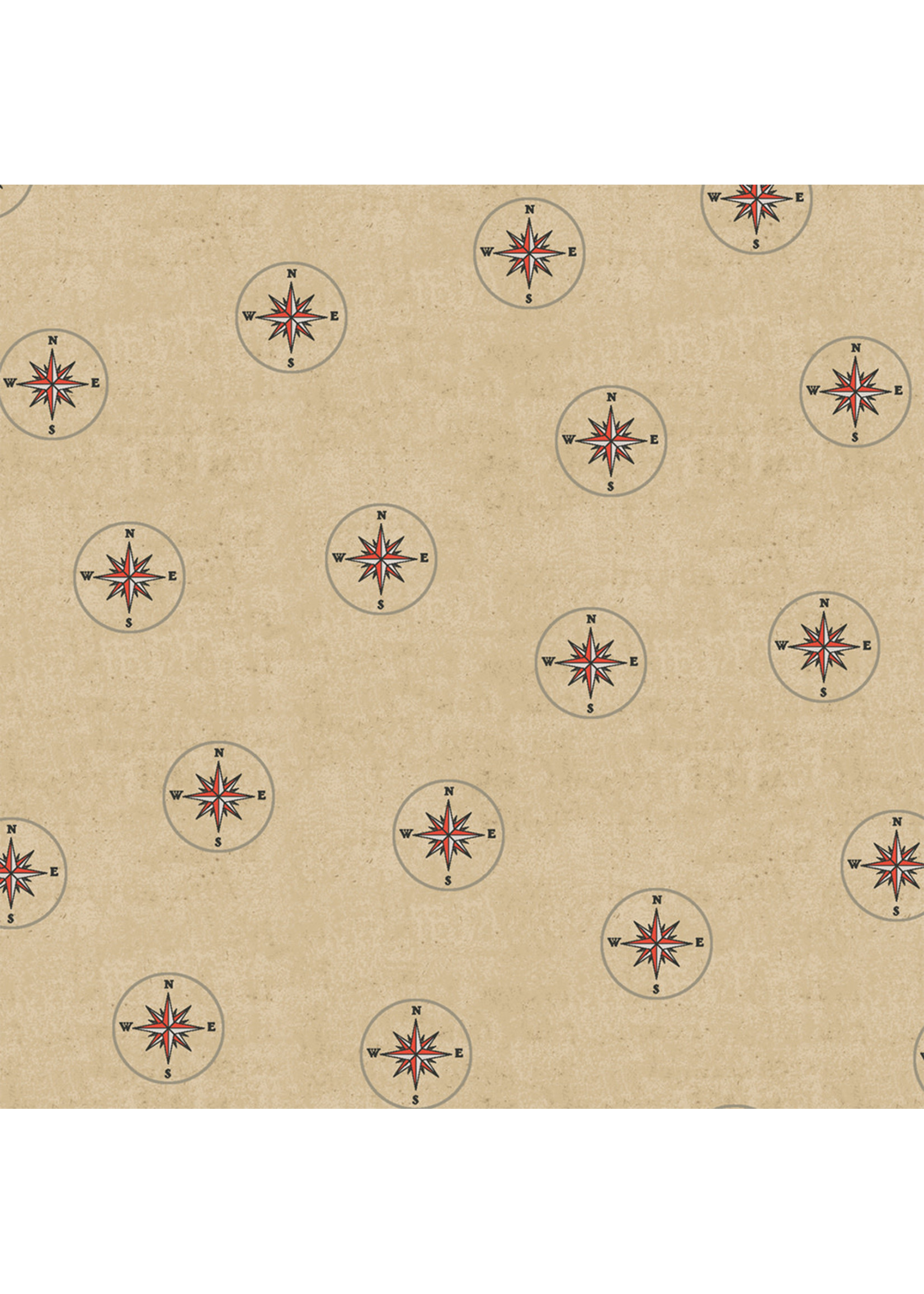 Windham Fabrics Seven Seas - Compasses - Almond