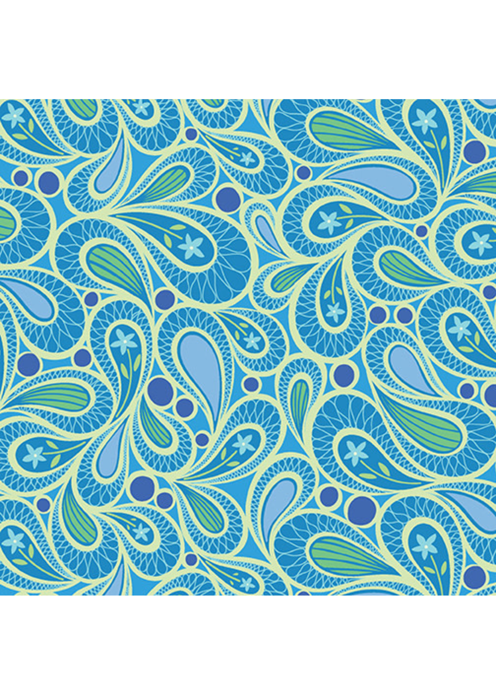 Contempo Studio Free Motion Fantasy - Paisley - Blue