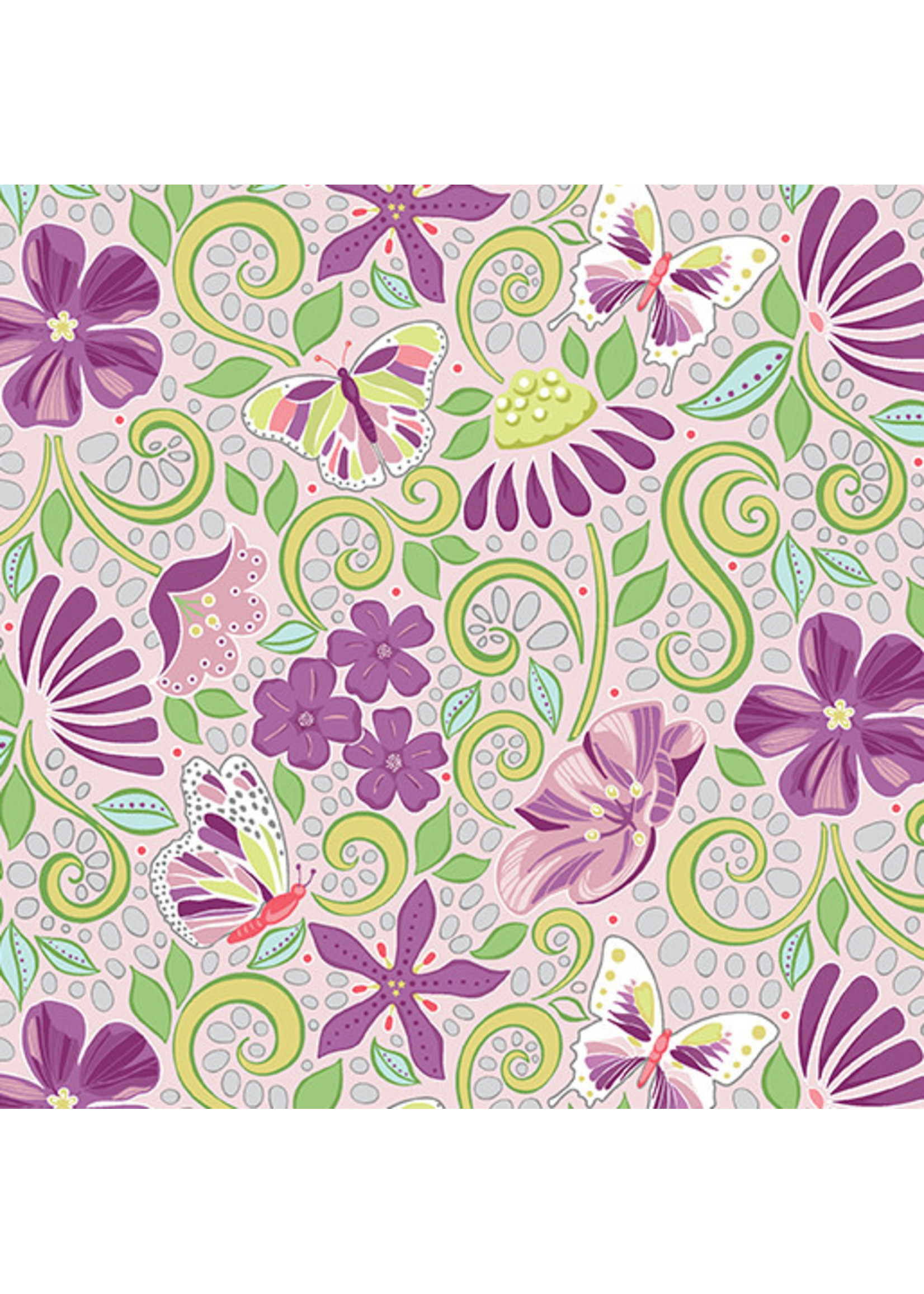 Benartex Studio Meadow Dance - Garden Path - Light Plum