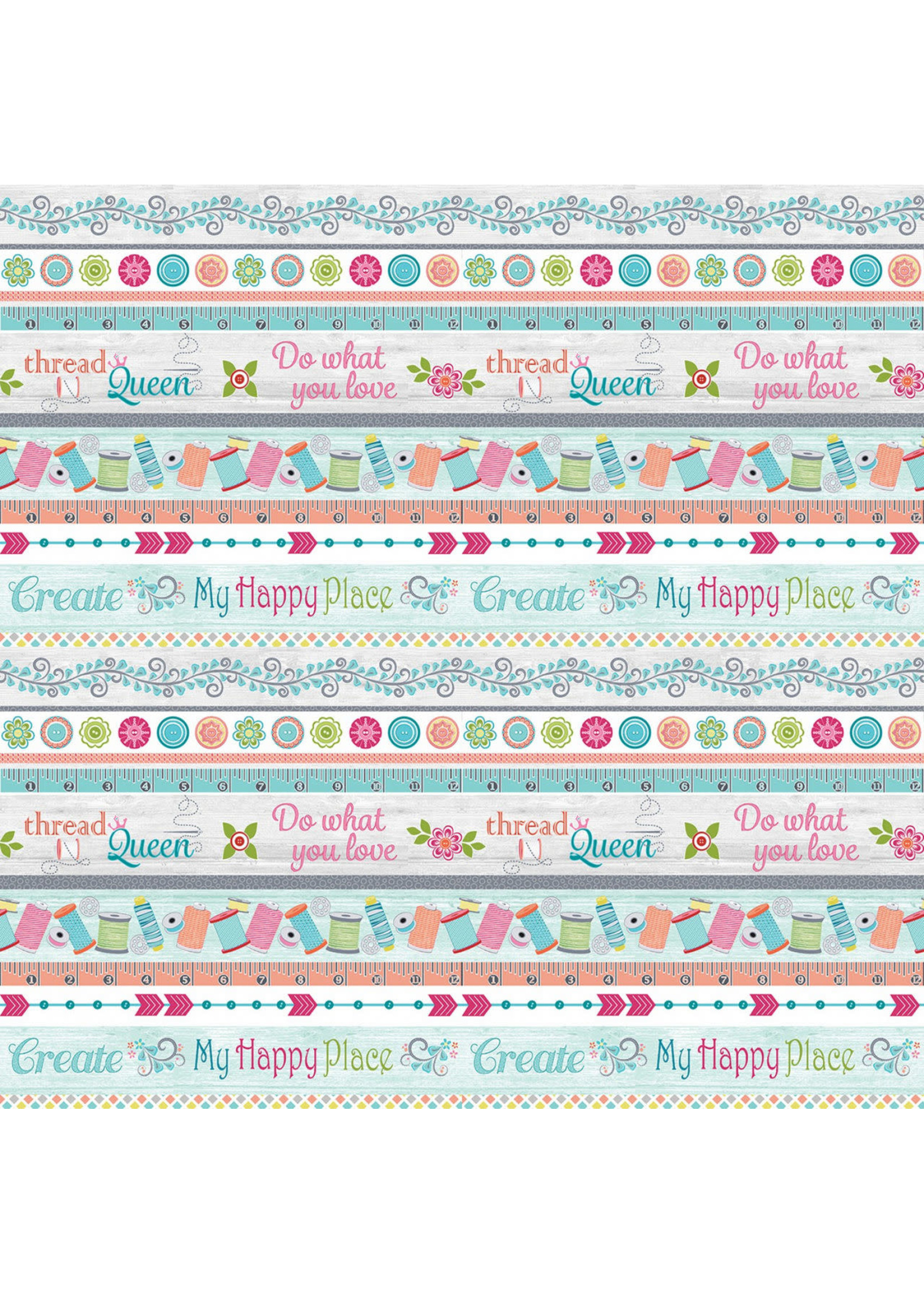 Benartex Studio My Happy Place - Stripe - Multi