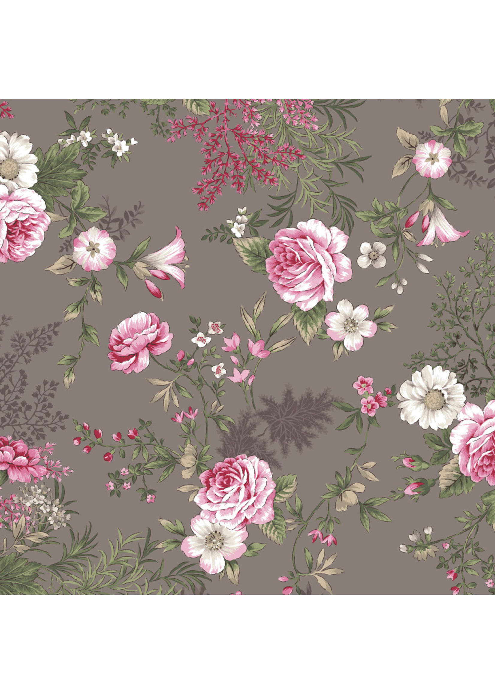 Stof Fabrics Juliet Roses - Roses - Light Grey