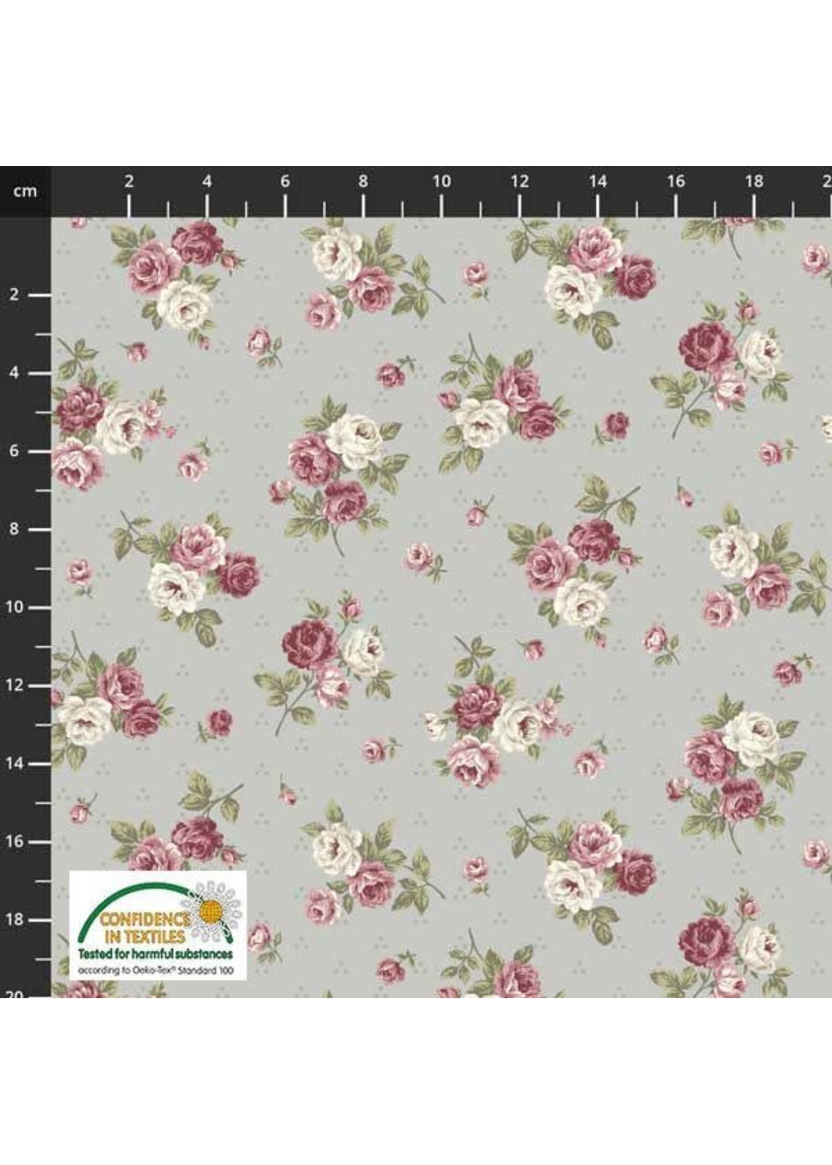 Stof Fabrics Sofie Rose - Bouquet Small - Grey