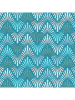 Stof Fabrics Vilma - Chervon - Blauw