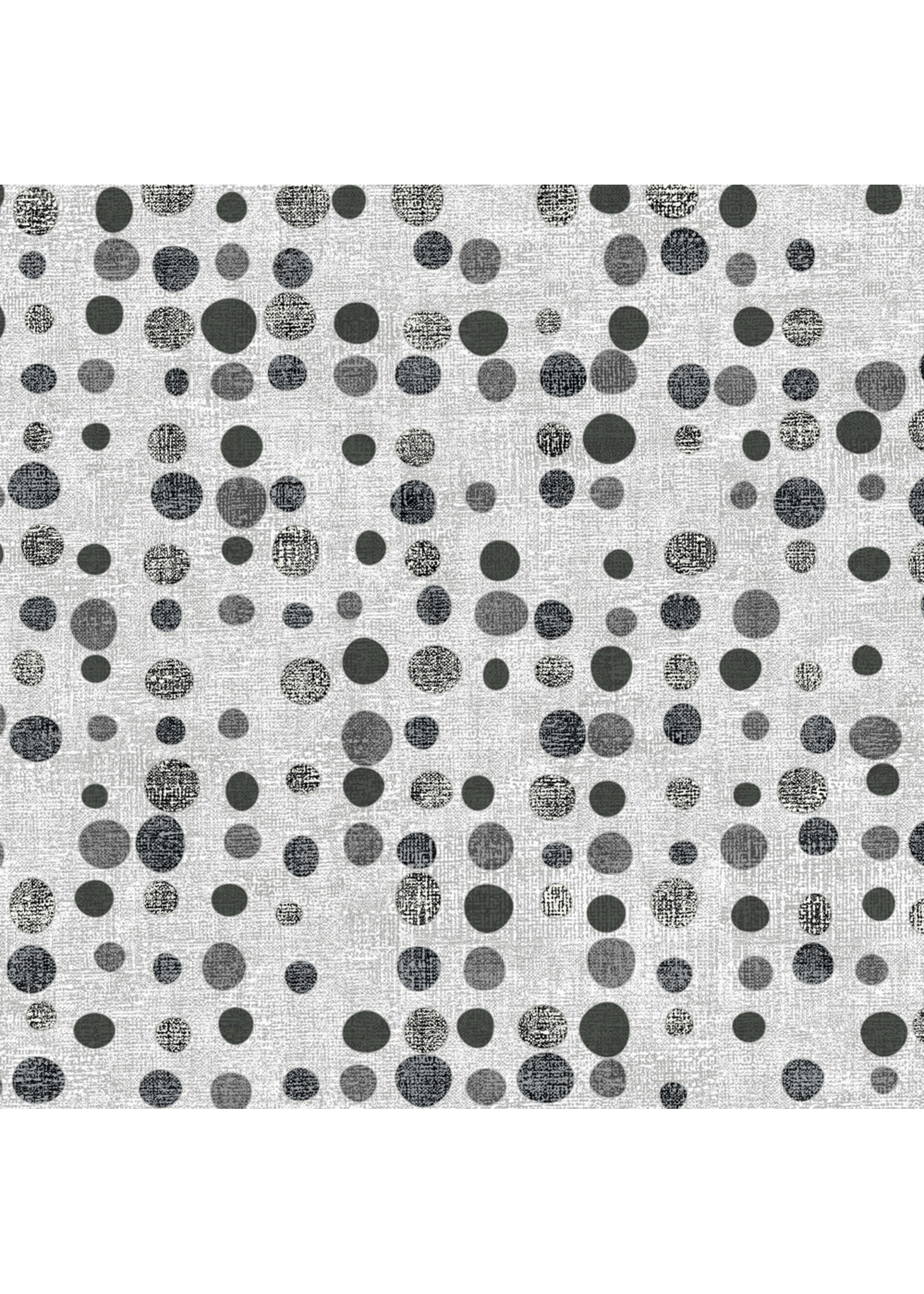 Stof Fabrics Vilma - Dots - Grijs op Grijs