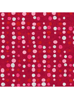 Stof Fabrics Vilma - Dots - Roze op Rood