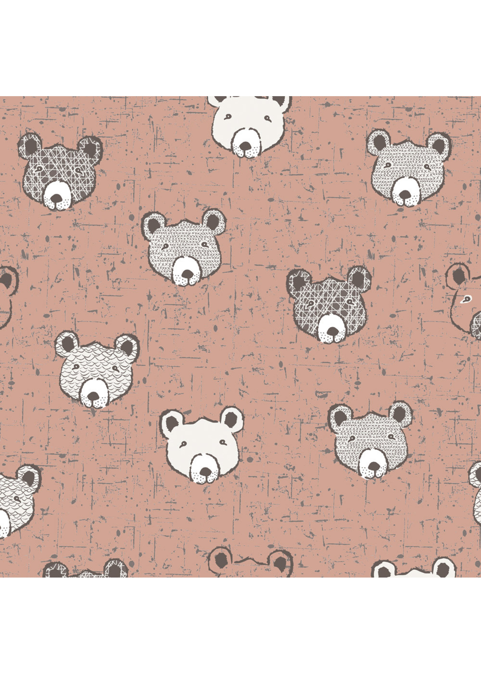 Stof Fabrics Wolly Bear - Baby Bear - Pink