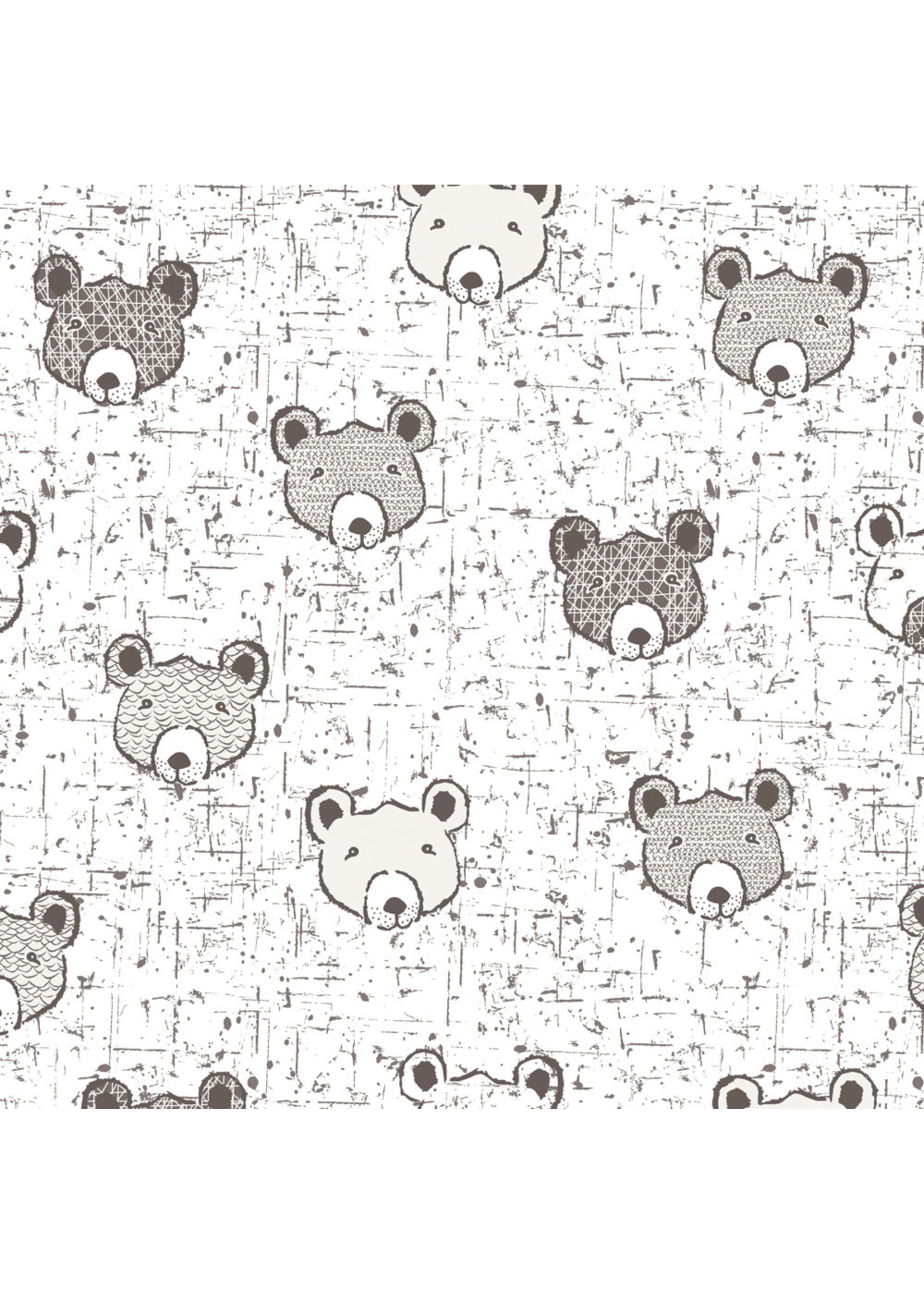 Stof Fabrics Wolly Bear - Baby Bear - White