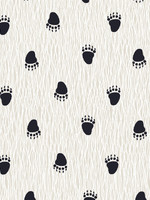 Stof Fabrics Wolly Bear - Paw Prints - White