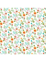 Henry Glass Fabrics Spring Awakens - Op Wit - Bloemen en Planten