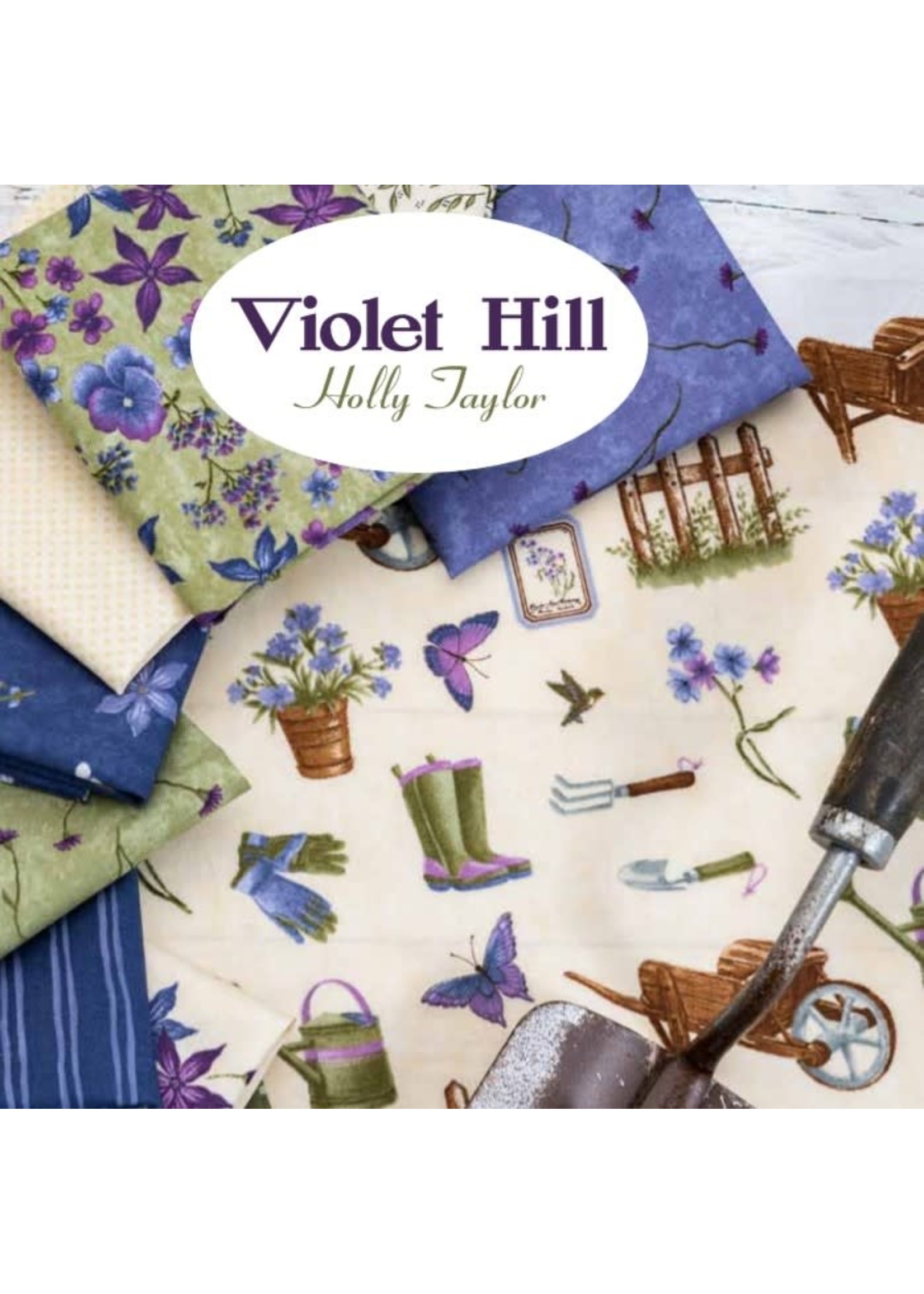 Moda Fabrics Violet Hill - Elements Gardening - Moss