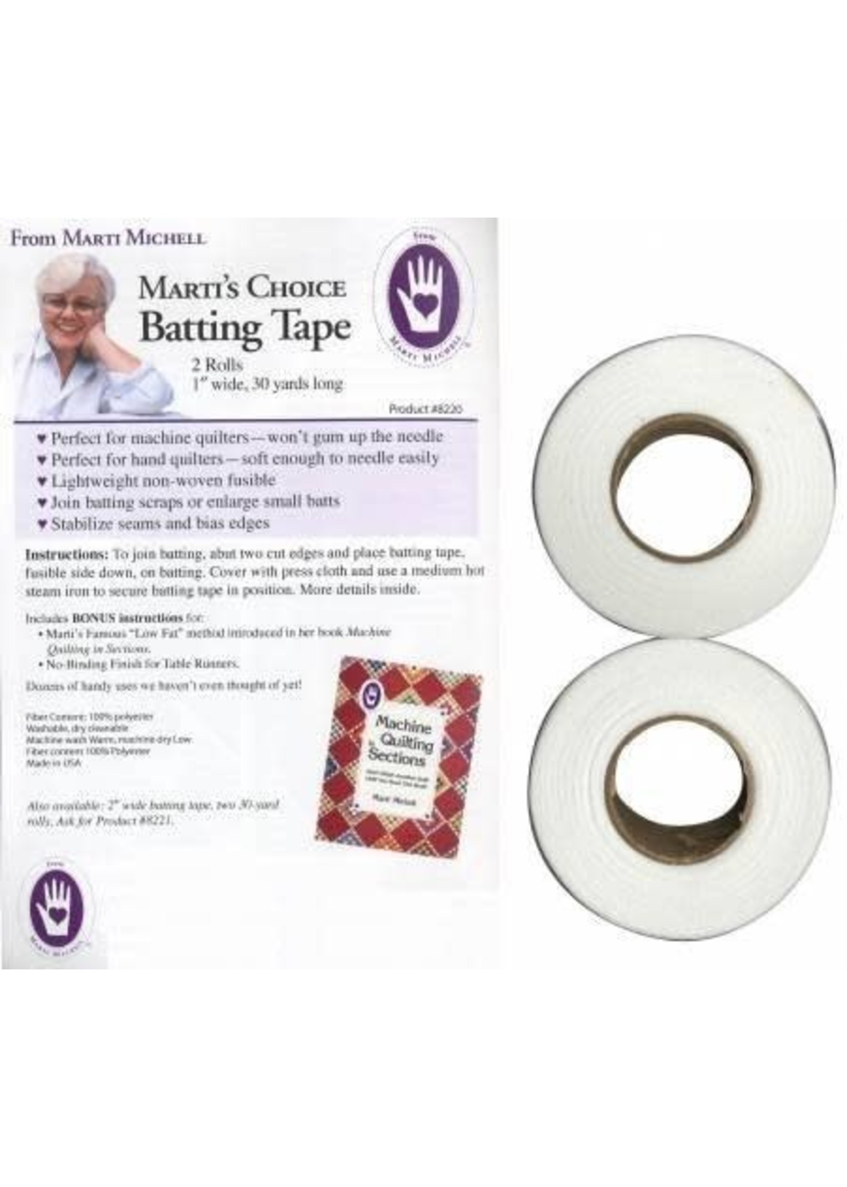 Marti Michell Vlies - Fusible Tape - Plakbaar - 2,5 cm x 27 m - 2 rollen