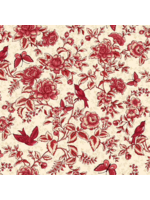 Henry Glass Fabrics Tarrytown - Floral Toile - Red