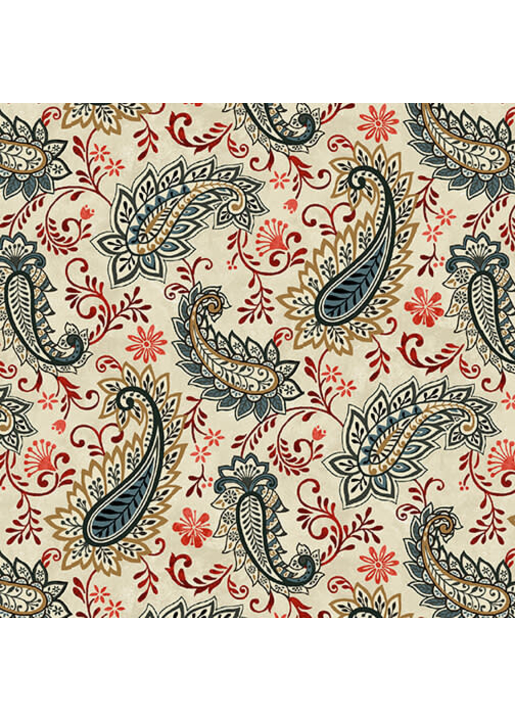 Studio E Fabrics Le Poulet - Paisley - Cream