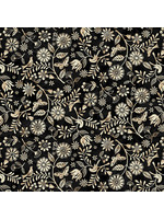 Studio E Fabrics Le Poulet - Small Wildflower Allover - Black