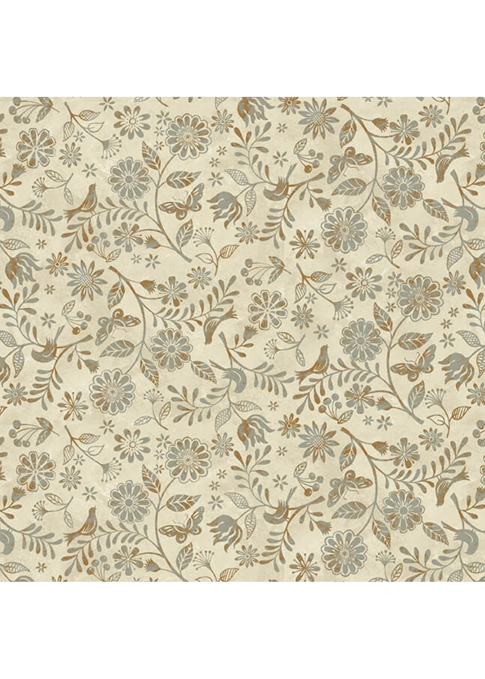 Studio E Fabrics Le Poulet - Small Wildflower Allover - Cream