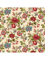 Henry Glass Fabrics Tarrytown - Main Floral - Cream