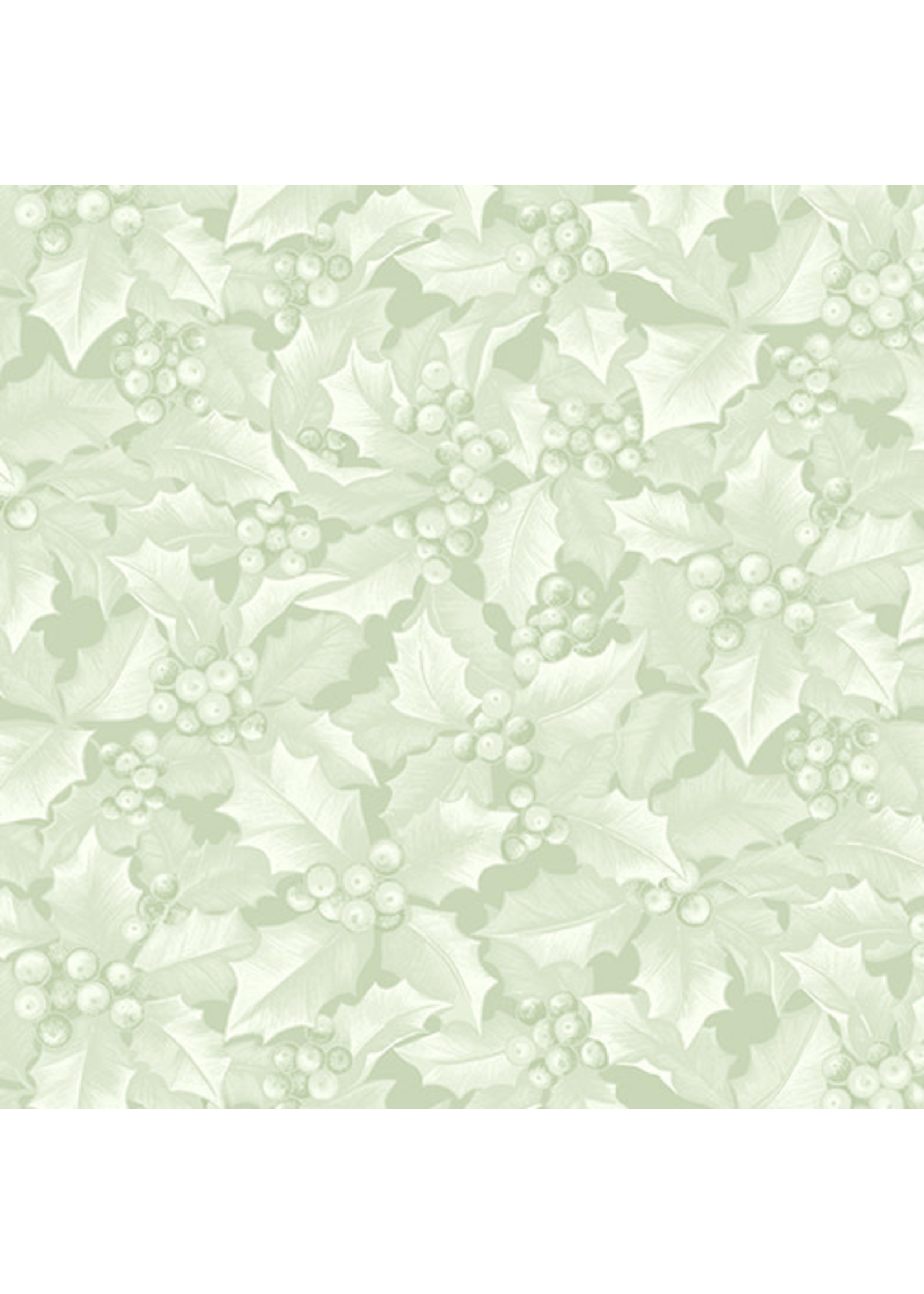 Benartex Studio Winter Elegance - Holly & Berries - Light Green