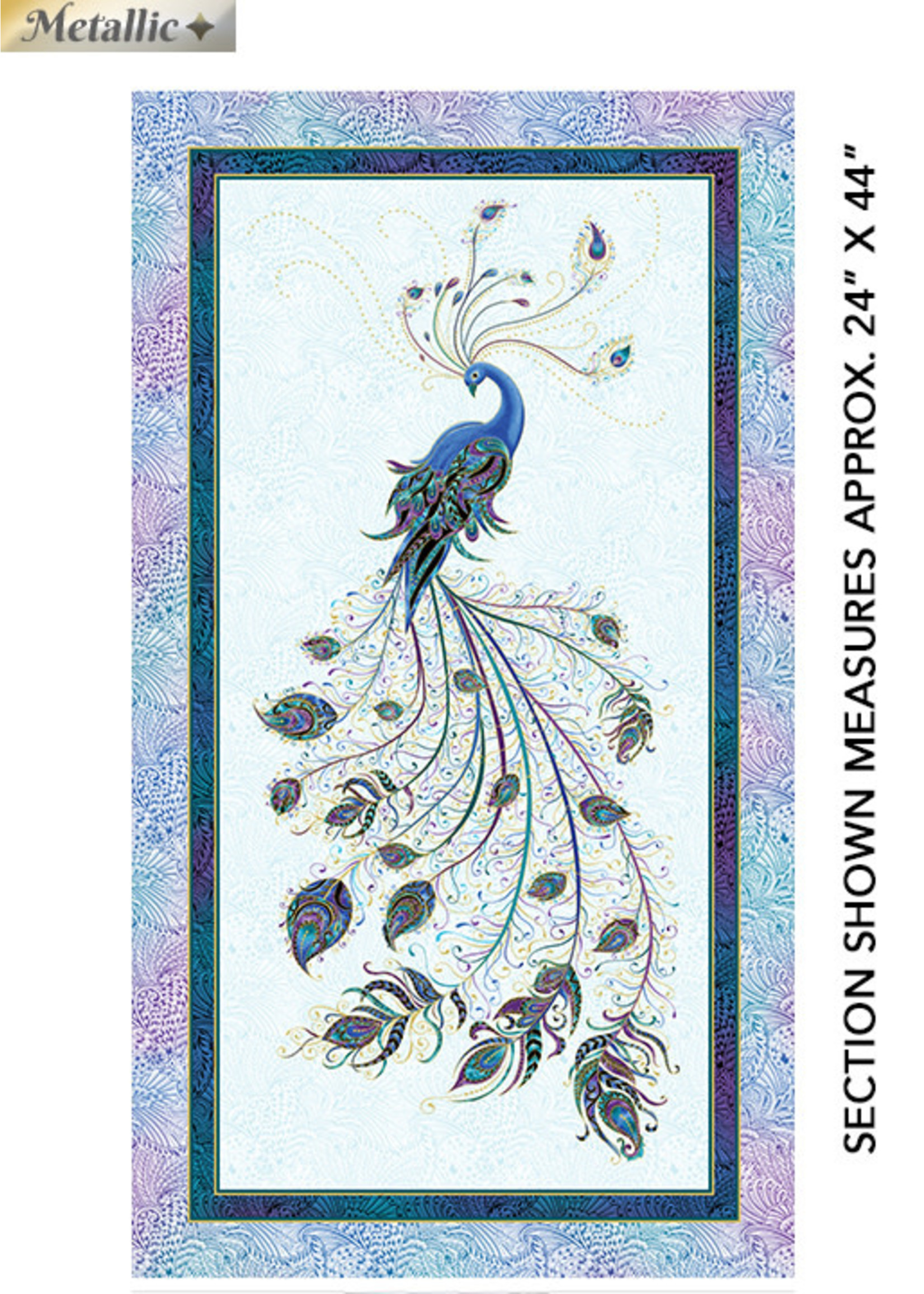 Benartex Studio Peacock Flourish - Double Exposure - White