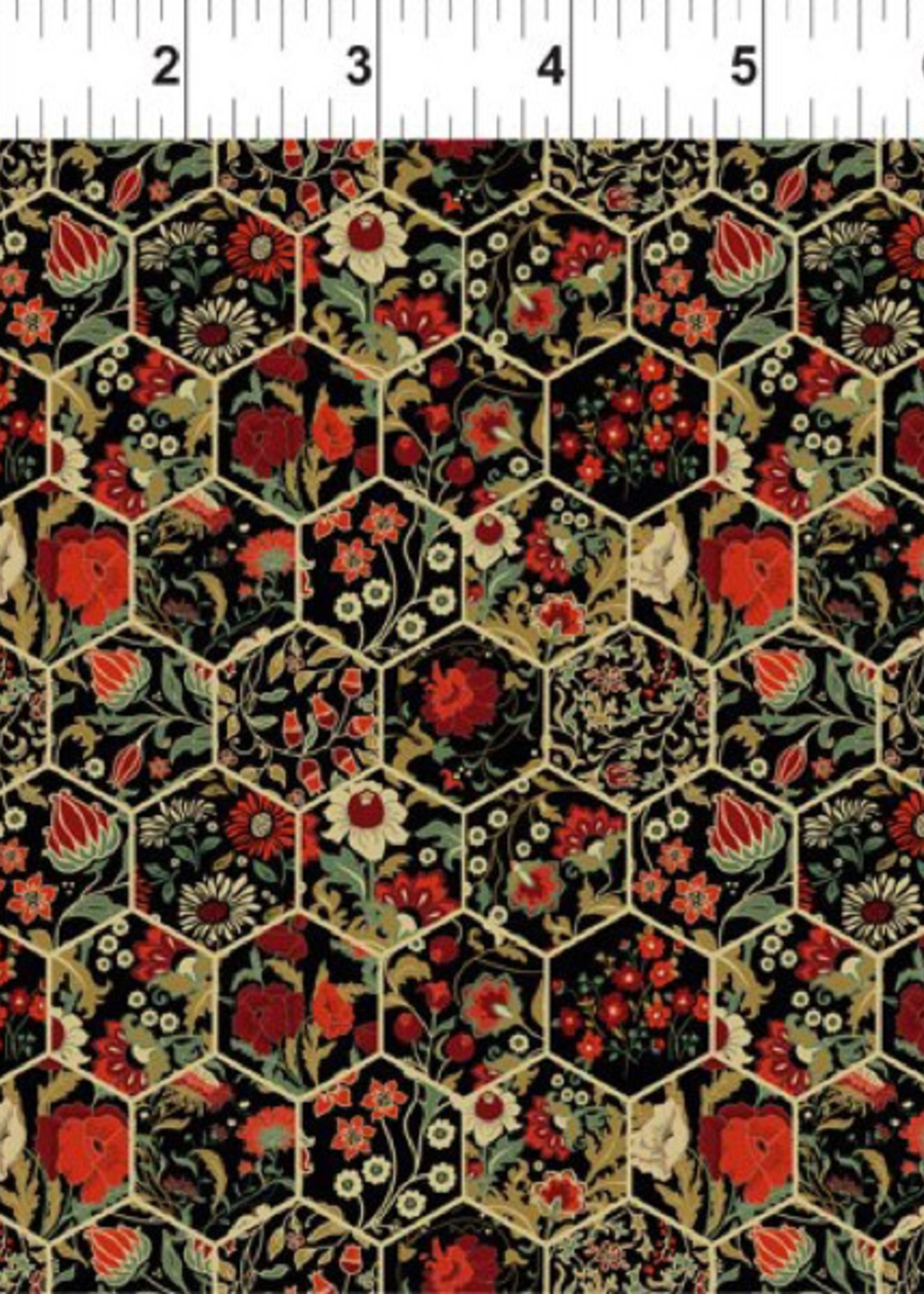 In The Beginning Garden Delights - Hexagons - Red